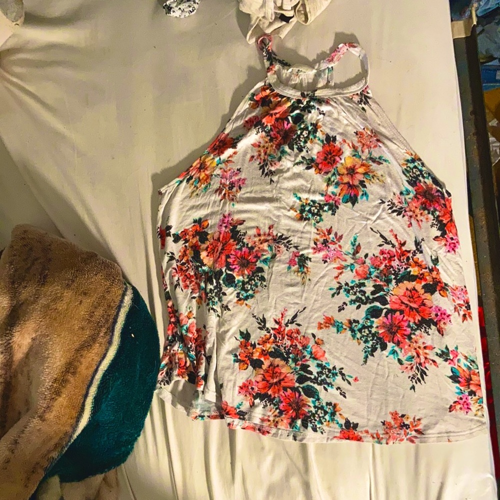 White floral print